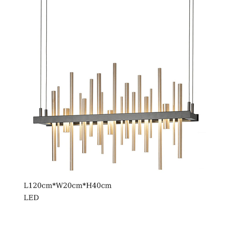 suspension à led en acier inoxydable pour décoration intérieure