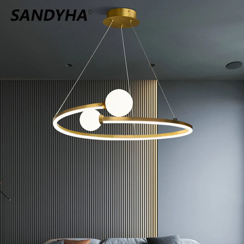 sandyha lustre moderne en anneau pour décoration intérieure