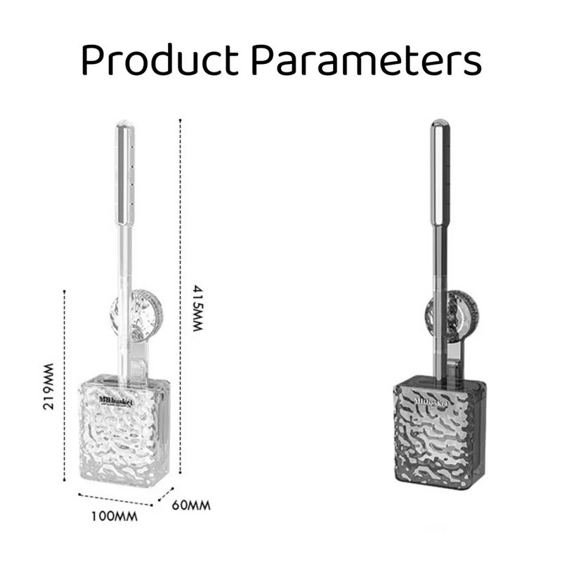 brosse de toilette à ventouse motif glacier avec long manche et fixation murale
