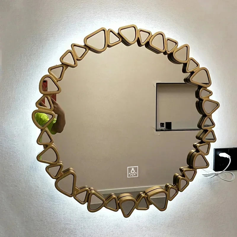 miroir de maquillage éclairé à led design moderne rond décoratif