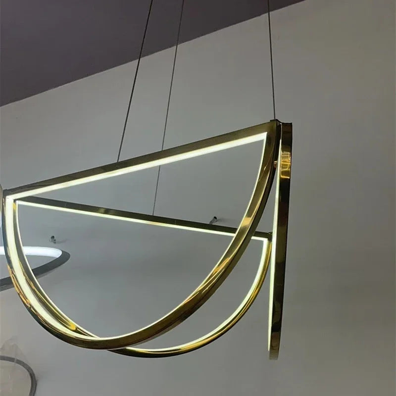 lustre nordique en acier inoxydable pour intérieur moderne