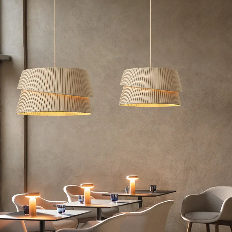 lustre minimaliste en tissu fait main style wabi sabi