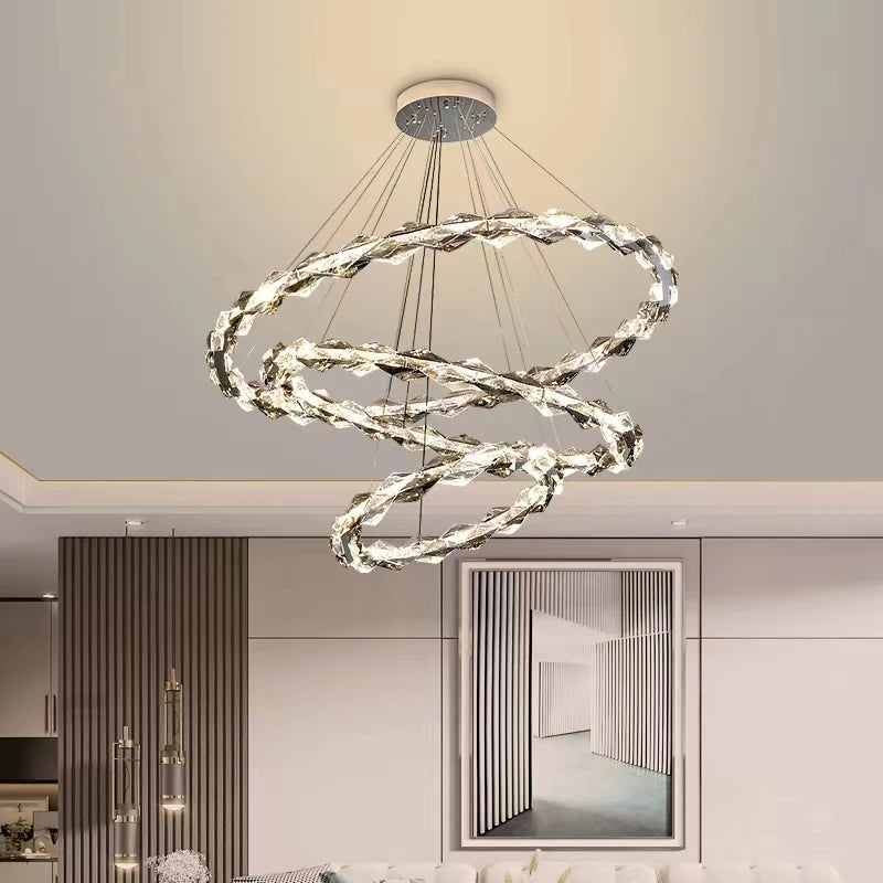 lustre moderne en cristal pour ambiance élégante et minimaliste