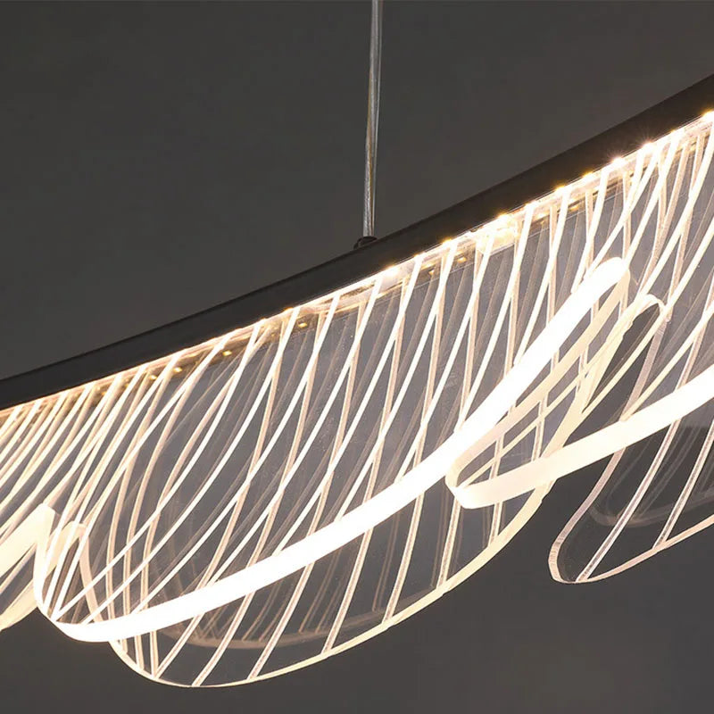 lustre design artistique en plumes et fil métallique ajustable