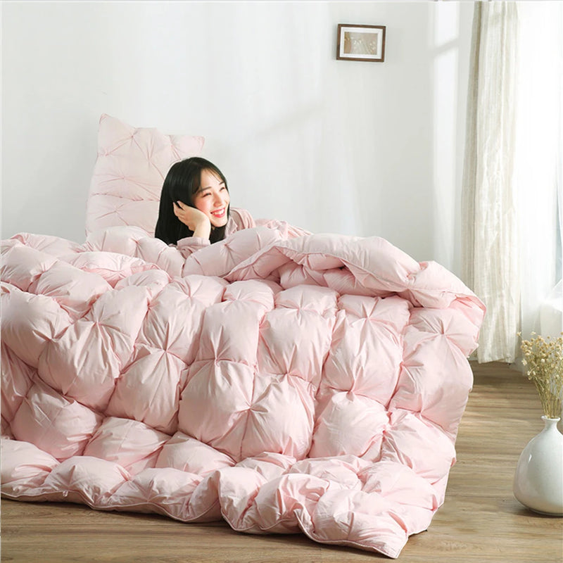 couette 100 pourcent duvet d'oie design 3d hiver douillette confortable