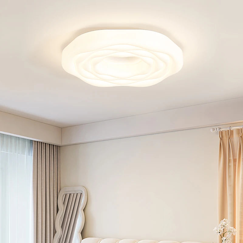 plafonnier led design moderne en forme de rose pour éclairage intérieur