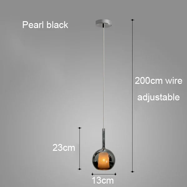 lustre moderne abat-jour en verre pour décoration intérieure