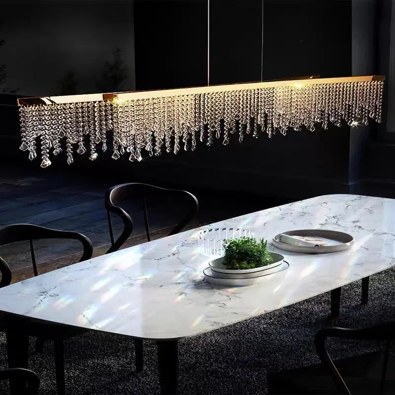 lustre moderne en cristal pour décoration intérieure élégante