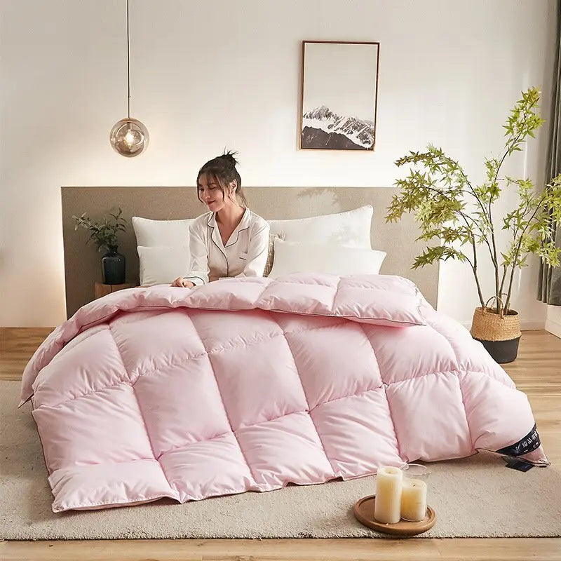 couette légère en duvet d'oie blanche pour hiver