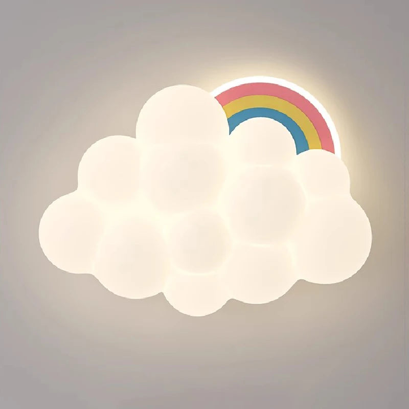 plafonnier nuage arc-en-ciel à led pour chambre d'enfant