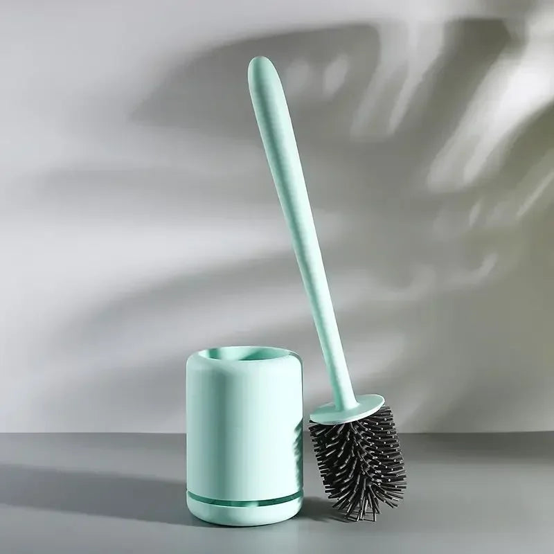 brosse suspendue en silicone avec long manche et support de séchage rapide