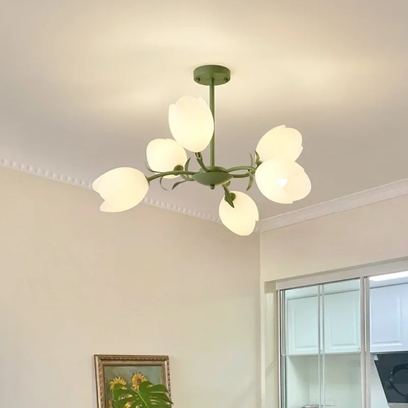 lustre orchidée à LED pour éclairage romantique et chaleureux