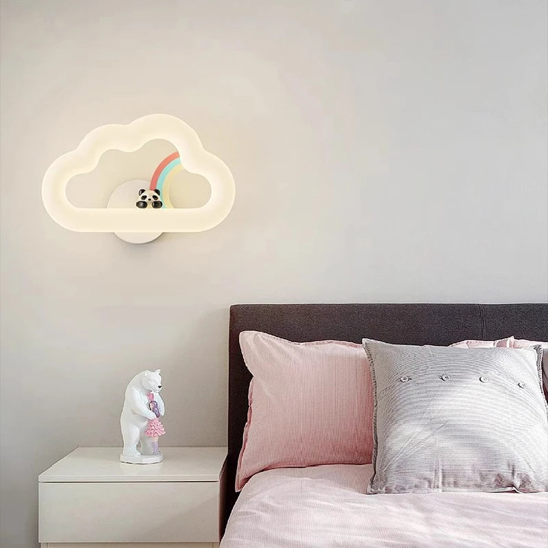 applique murale nuage arc-en-ciel à led pour chambre d'enfant