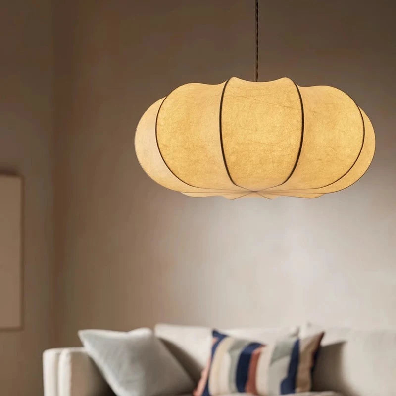 lustre en soie design nordique wabi sabi pour intérieur moderne