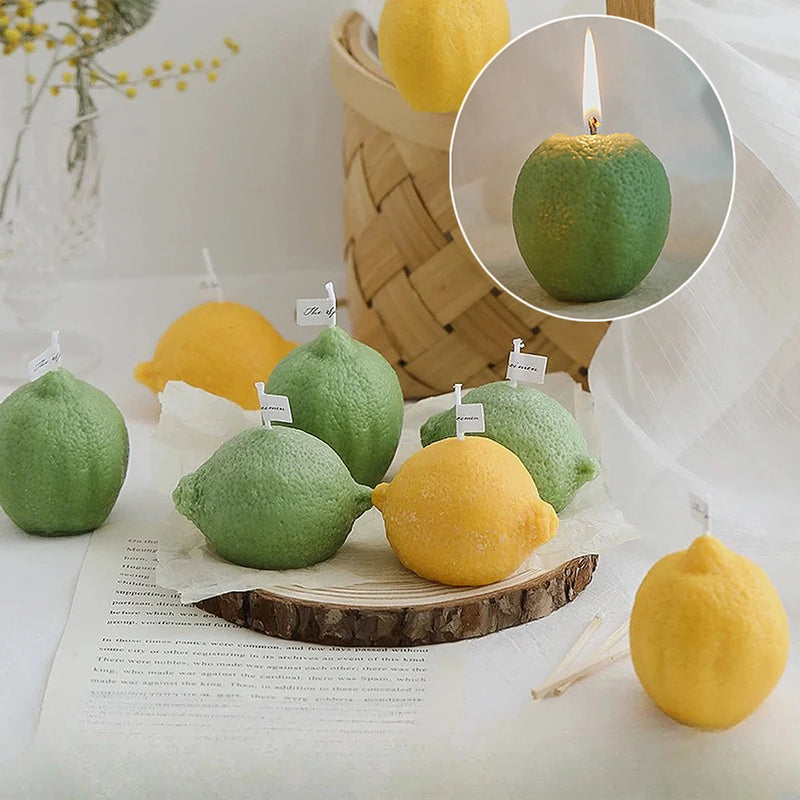 cadeau parfumé bougie citron décorative pour anniversaire fait main