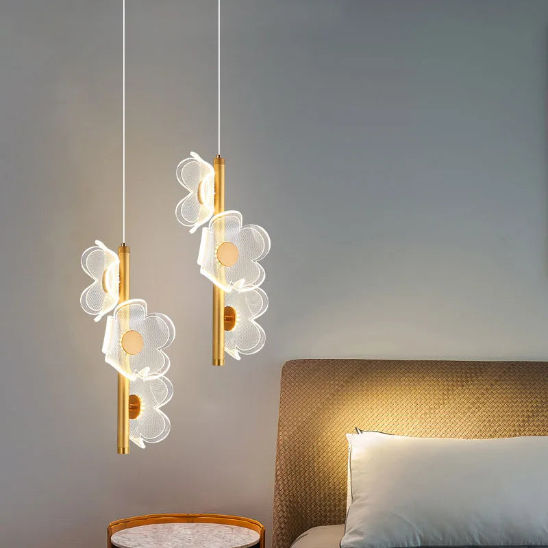 suspension design fleur lumineuse pour intérieur enfants et étude