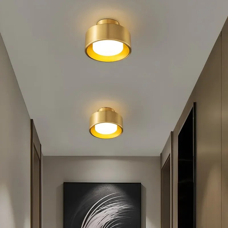 plafonnier led en cuivre design moderne pour décoration intérieure luxe