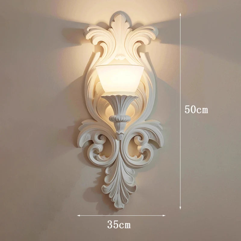 applique murale rétro française sculptée luminaire nordique de luxe décoratif