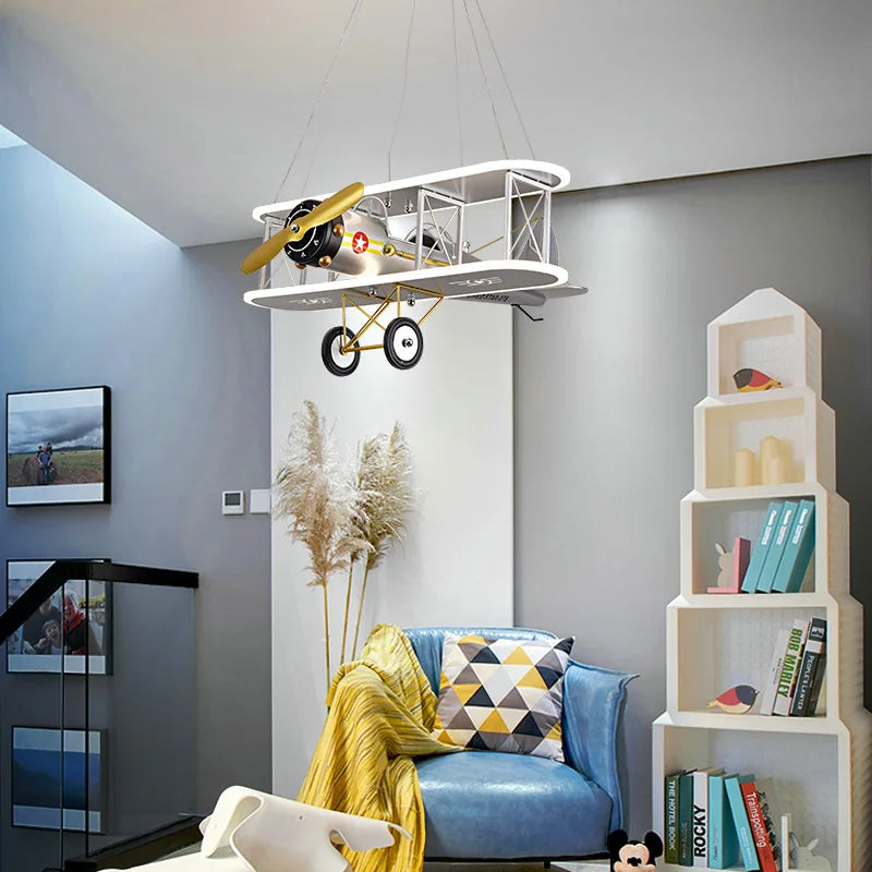 lustre créatif avion hélicoptère pour chambre enfant moderne