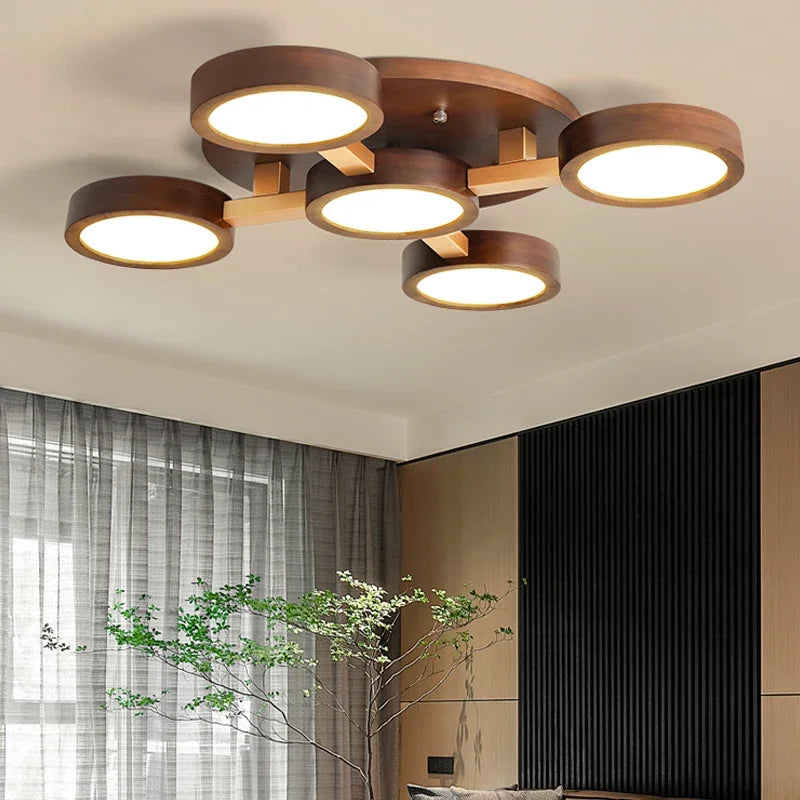 lustre moderne nordique design en bois pour intérieur contemporain