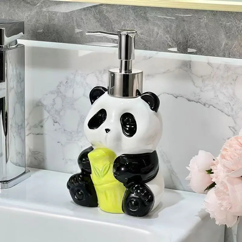 bouteille de lotion céramique panda pour salle de bain