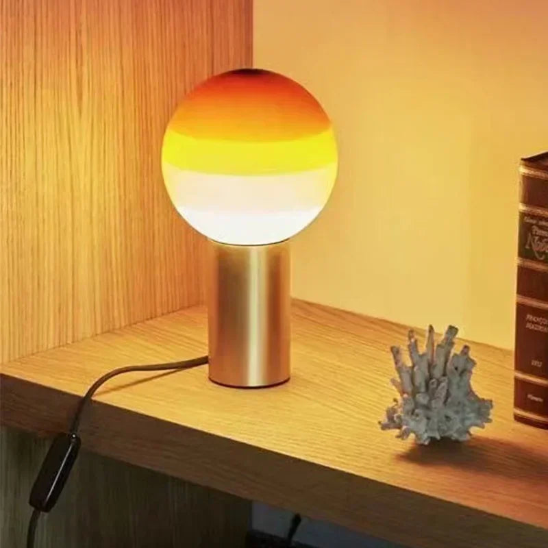 lampe de bureau nordique led en verre pour hôtel restaurant