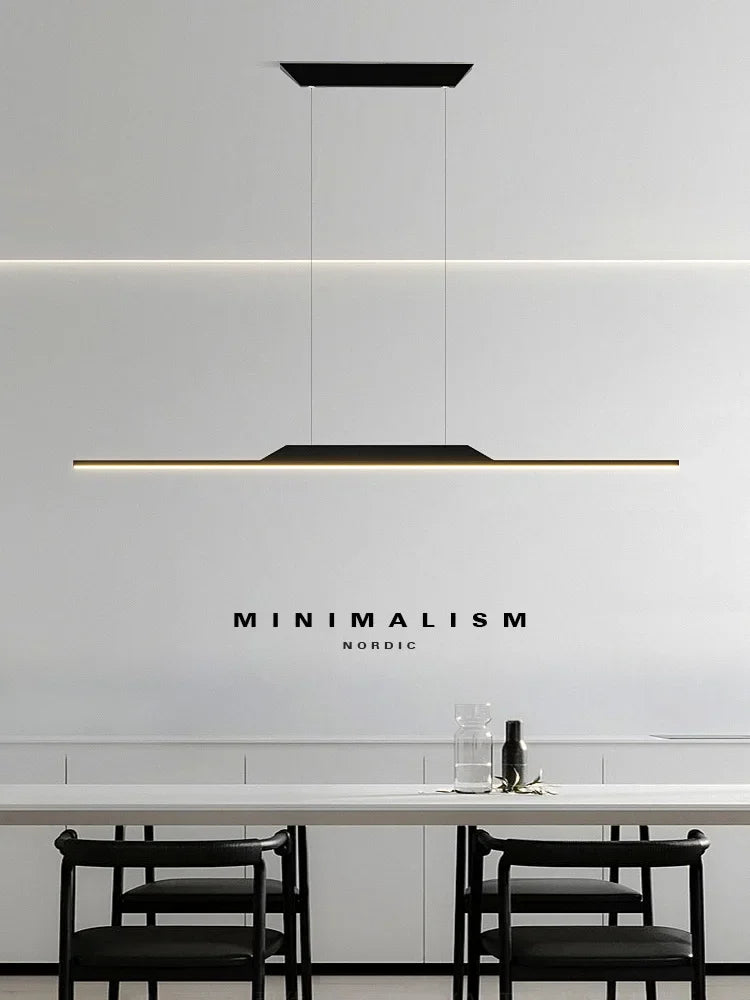 Pendant Lamps Italian Minimal Modern Studio Lamparas One Word Long Lights Restaurant Bar Ceiling Chandeliers Lustre De Salon