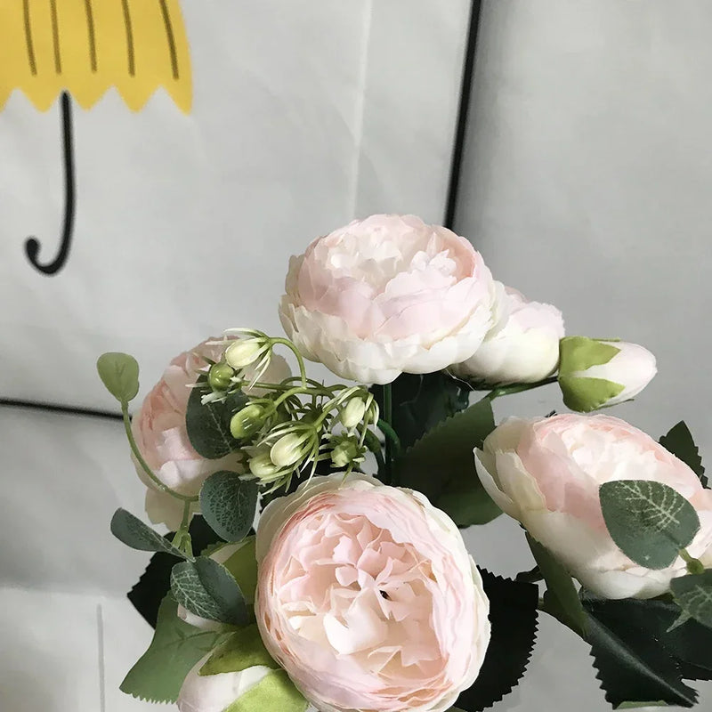 bouquet de pivoines artificielles pour décoration de mariage et maison