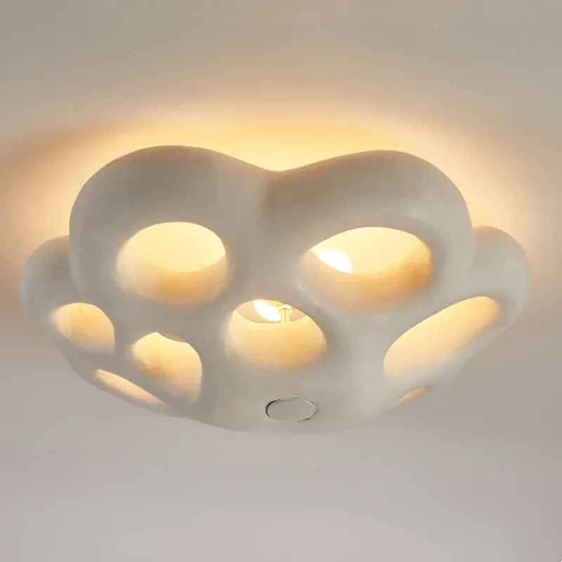 Nordic Minimalist Petal Wabi-Sabi LED Bedroom Ceiling Lamps Chandelier Living Dining Study Room Home Decor Ceiling Light Fixture