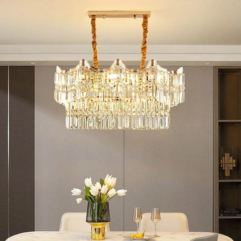 lustre moderne en cristal pour un éclairage luxueux