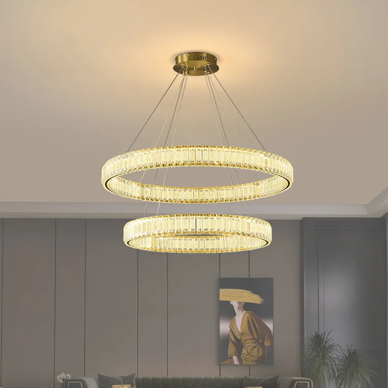 lustre moderne led en cristal style vintage pour villa