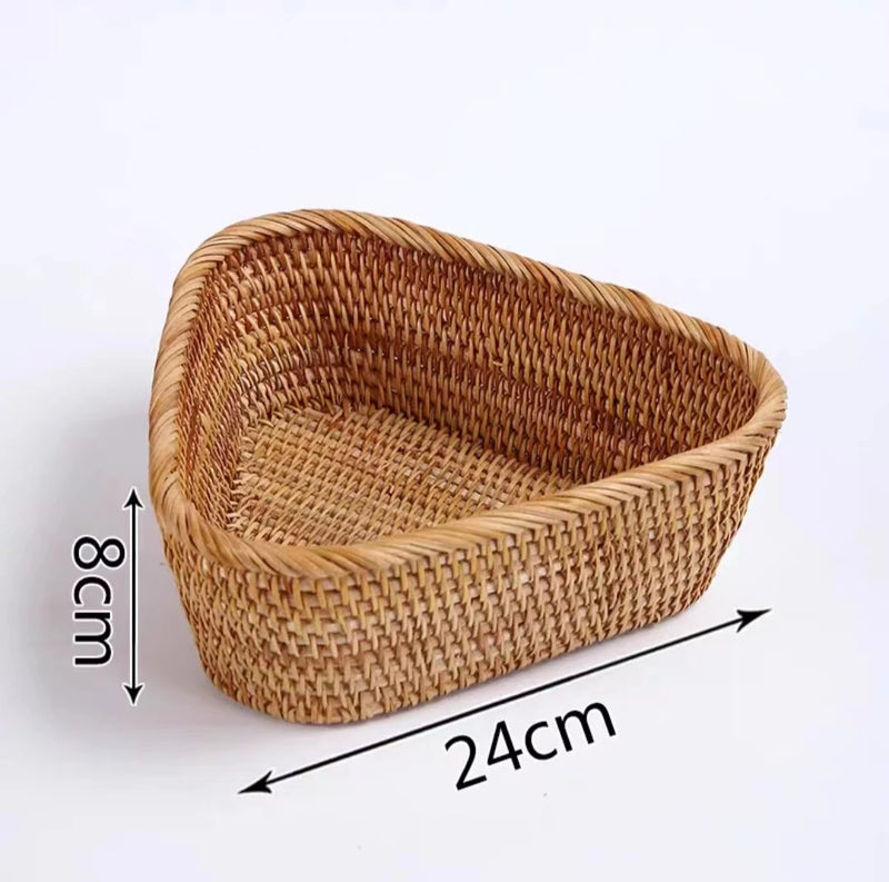 panier de rangement tissé en rotin pour cuisine et pique-nique