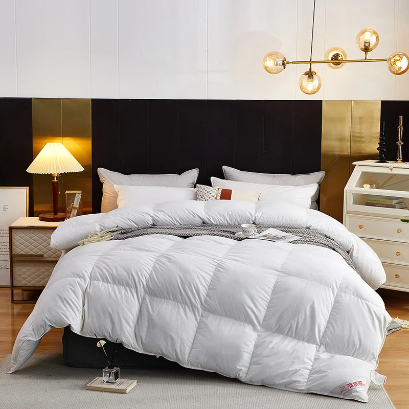 couette en duvet d'oie douce pour hiver et automne