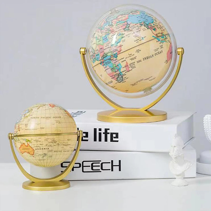 lot de 2 globes rétro éducatifs rotatifs pour bureau et décoration