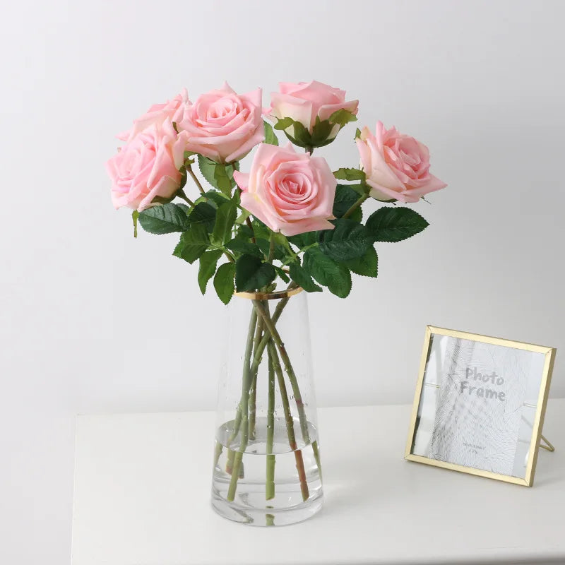 fleurs de roses artificielles en latex pour décoration élégante