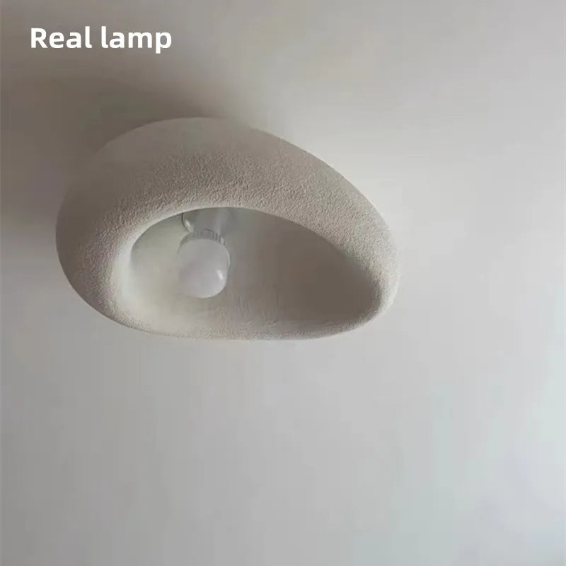 Nordic minimalist Wabi Sabi E27 Led Ceiling Light Modern Japanese Cream style bedroom ceiling light gloss decorative luminaire