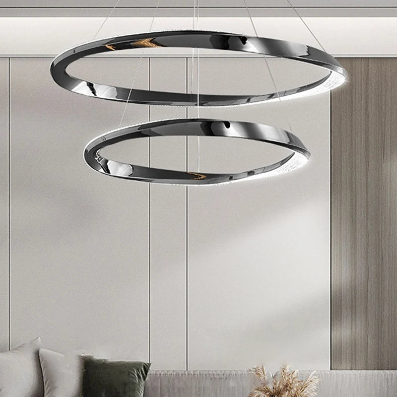 suspension led moderne avec design artistique et télécommande