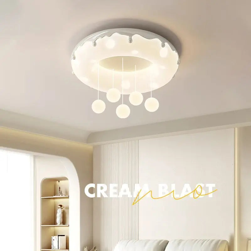 52cm Donuts Pendant Lamp With Remote Control Dimming Children's Room Bubble Ball Chandelier Light Kids Nursery Bedroom Lamp LED