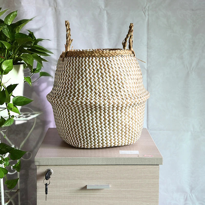 panier de rangement pliable en osier pour jouets et linge