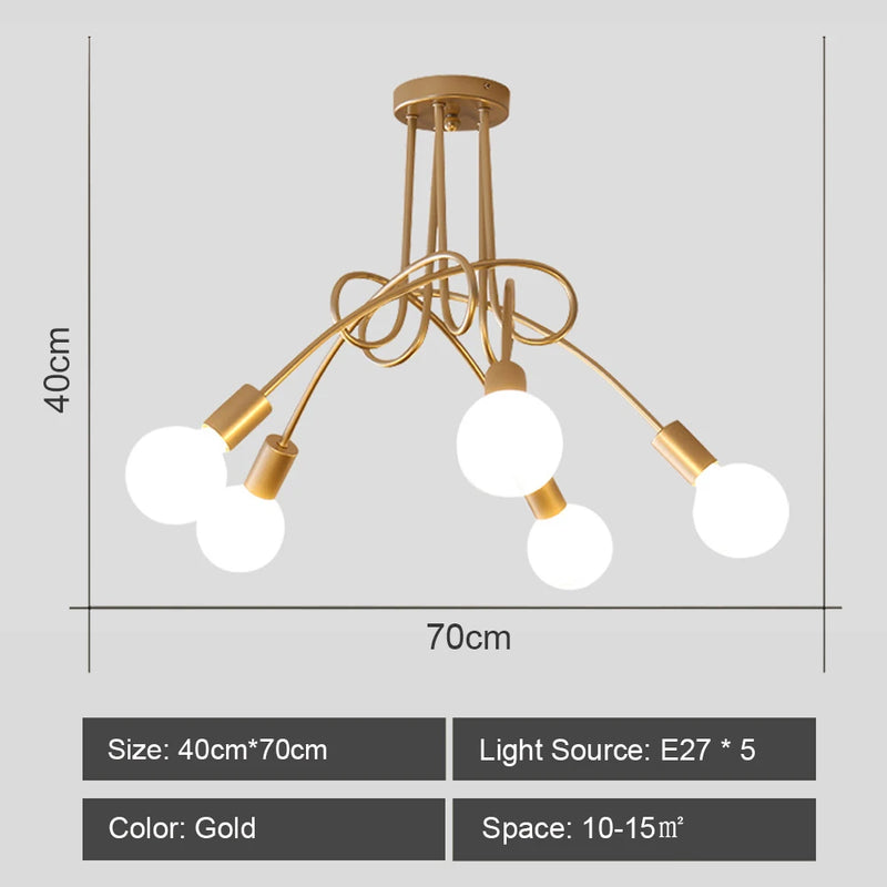 lustre sputnik moderne style industriel pour intérieur élégant