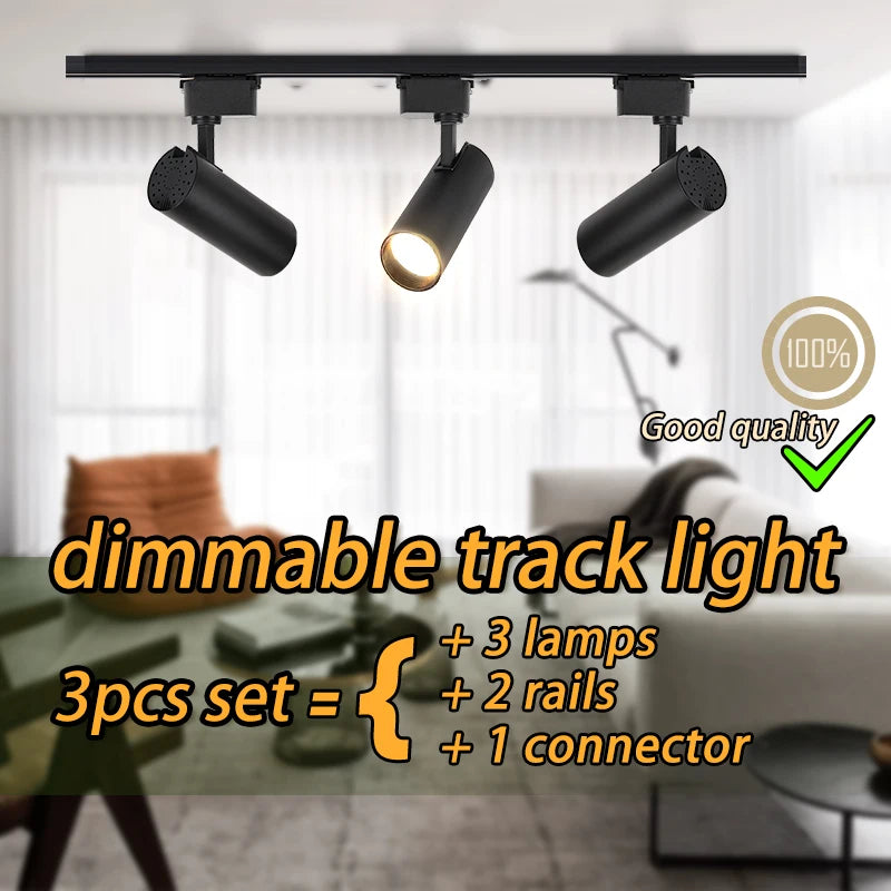 spot sur rail dimmable tricolore pour éclairage intérieur intelligent