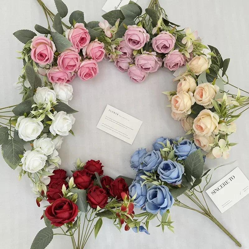 bouquet de roses artificielles en soie pour décoration intérieure