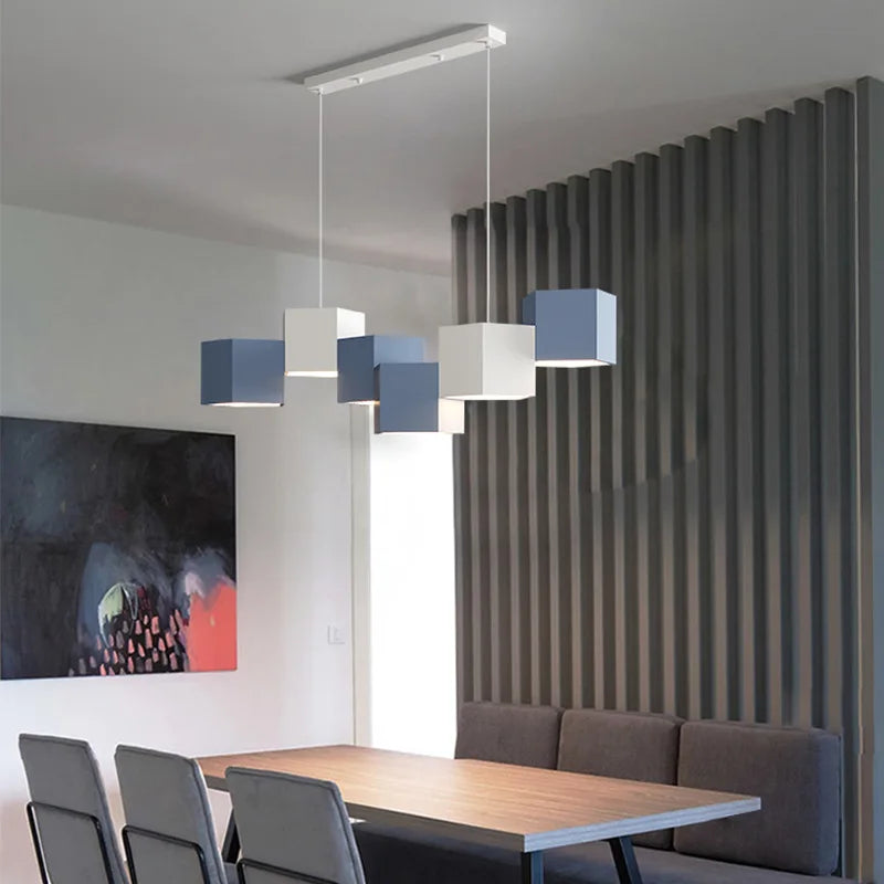 lustre moderne simple style nordique créatif prisme hexagonal éclairage intérieur
