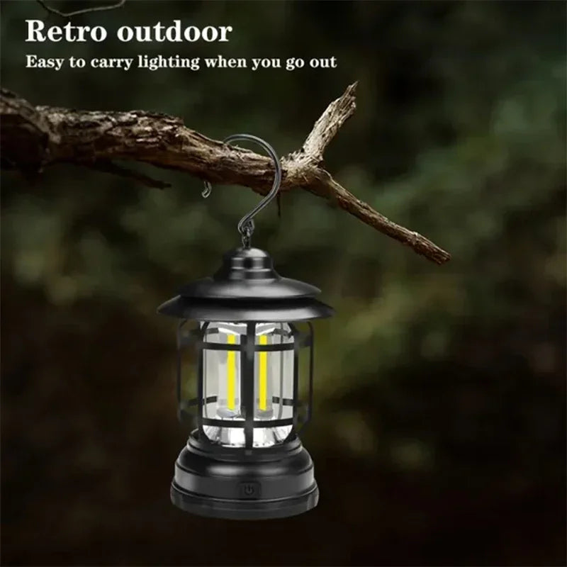 lampe de camping rétro rechargeable étanche pour aventures en plein air