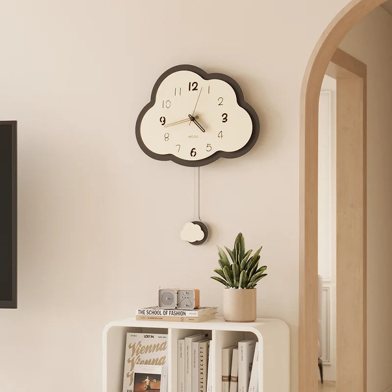 horloge nuage rétro créative décoration simple et légère