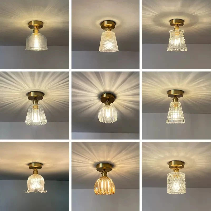 plafonnier moderne en verre pour intérieur et extérieur lumineux