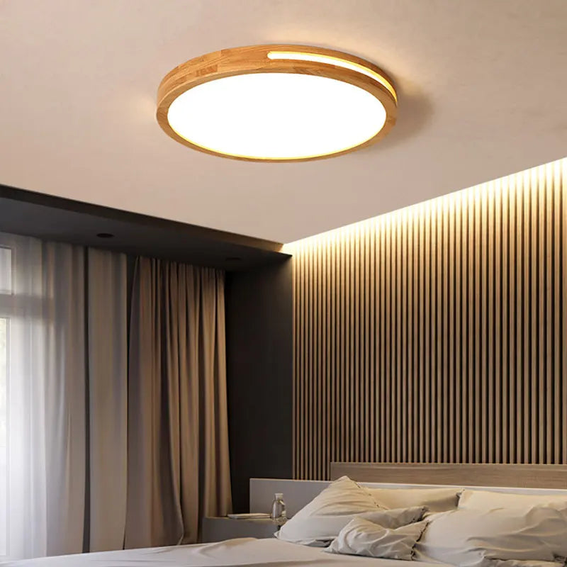 plafonnier led en bois design moderne pour intérieur élégant