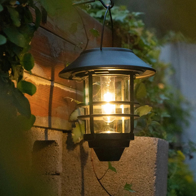 lampe solaire rétro murale vintage en métal étanche pour jardin et extérieur