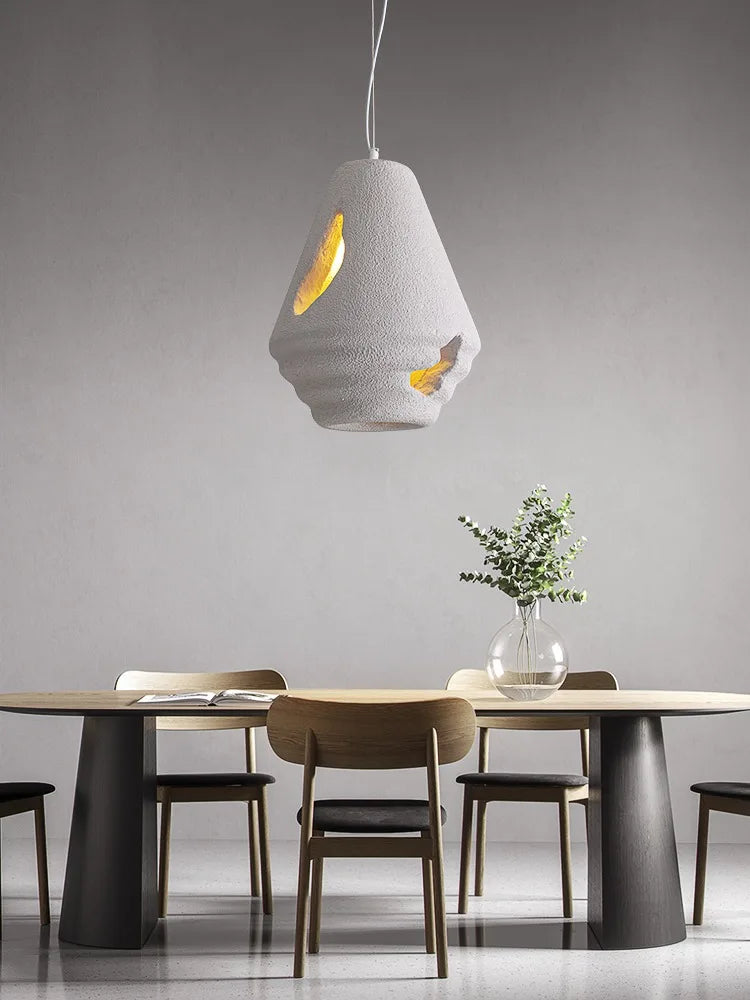 suspension lampe art moderne créatif nordique wabi sabi éclairage décoration