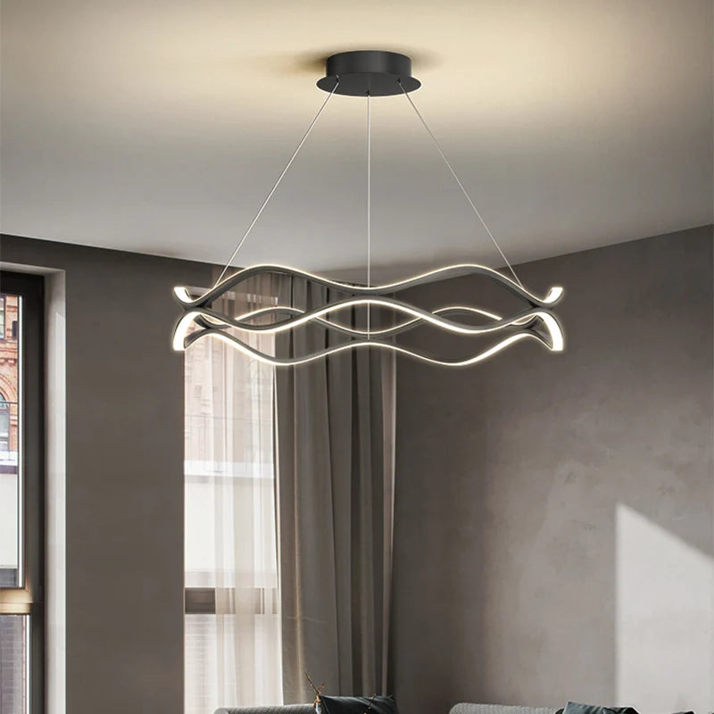 suspension moderne à led pour décoration intérieure élégante et luxueuse